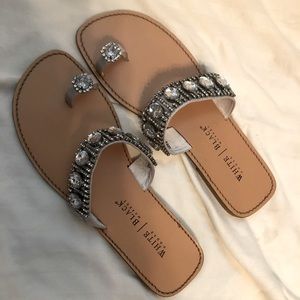 White House black market rhinestone sandals
